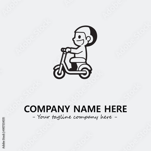 Scooter silhouette illustration black and white for logo company vector image
