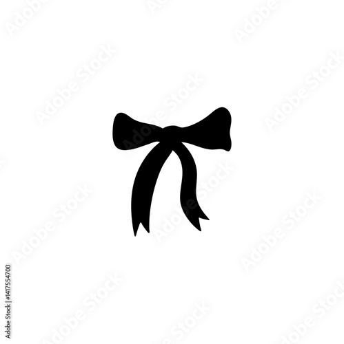 Hand drawn ribbon bow silhouette 