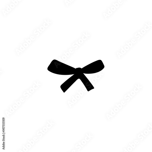 Hand drawn ribbon bow silhouette 