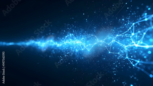 Futuristic Blue Digital Data Network Background