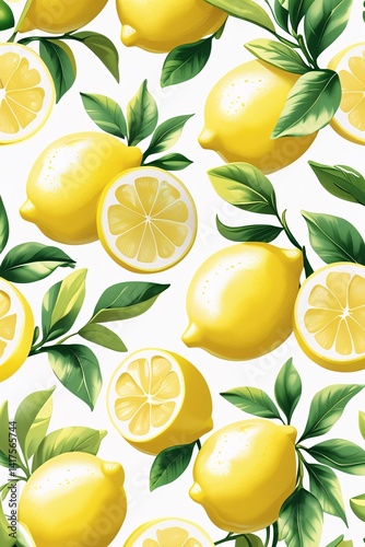 レモンのパターン背景画像