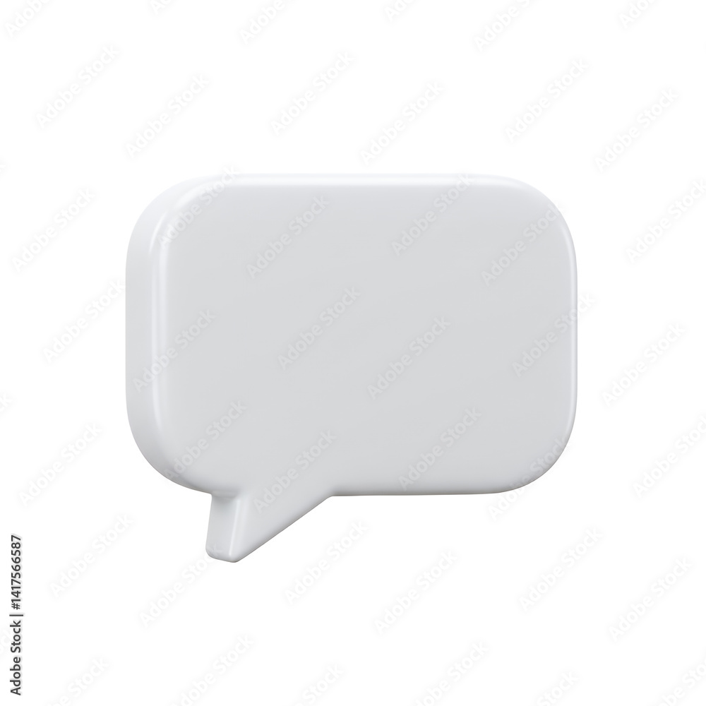 White Speech Bubble for Communication and Conversation White Speech Bubble for Communication and Conversation