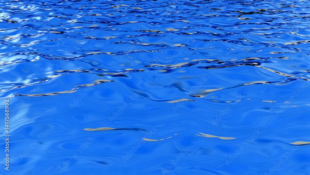 Undulating data waves in metallic cobalt, liquid mercury surface with algorithmic ripple patterns, no shorelines or identifiable objects