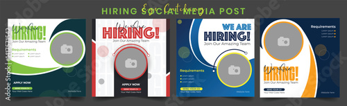 We Are Hiring Social Media Post Template for Job Openings and Staff Recruitment Easy to Edit Design Perfect for Promoting Vacancies on Instagram Facebook LinkedIn and Other Hiring Platforms.