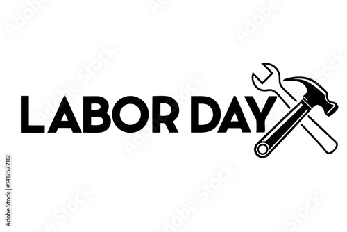   Happy labor day logo vector illustration.
