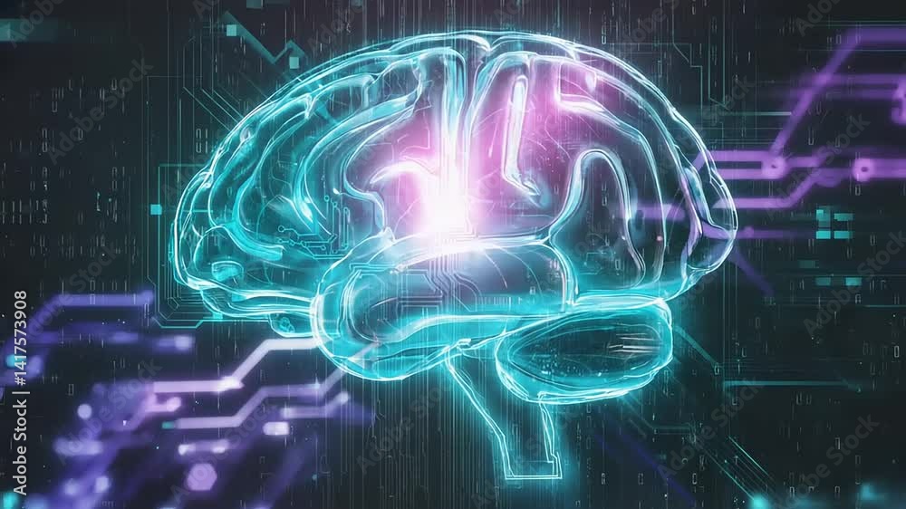 Digital representation of a human brain. Digital representation of a human brain.