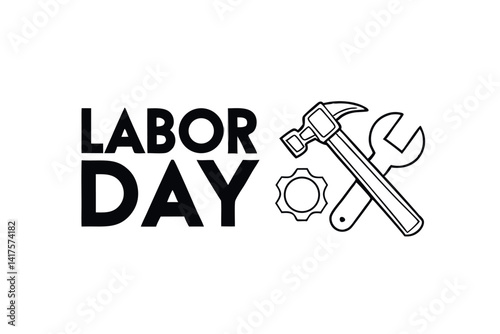   Happy labor day logo vector illustration.

