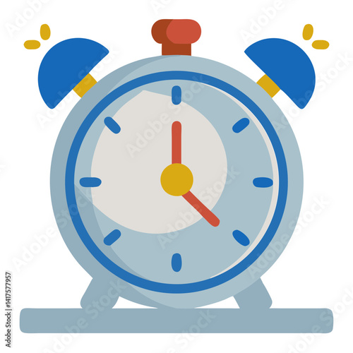 Colorful Cartoon Alarm Clock Illustration