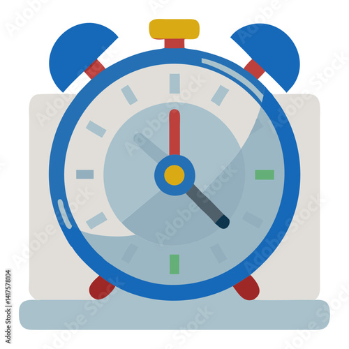 Colorful Cartoon Alarm Clock Illustration