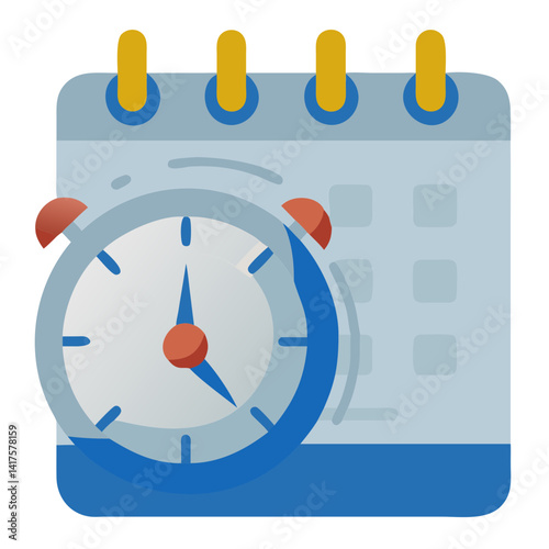 Colorful Cartoon Alarm Clock Illustration