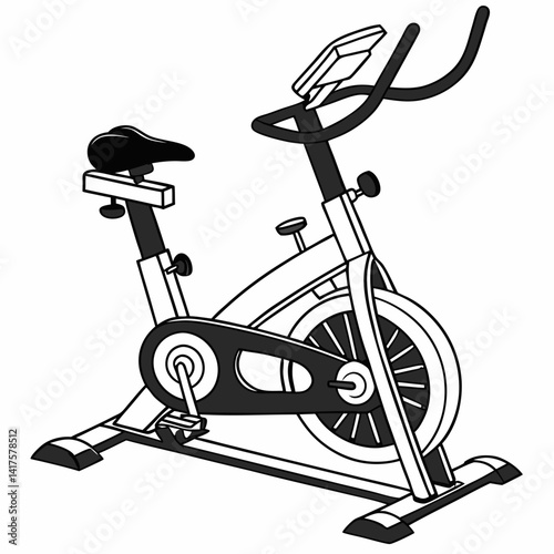 Exercise Bike Vector Illustration For Fitness And Workout Concepts Isolated On White