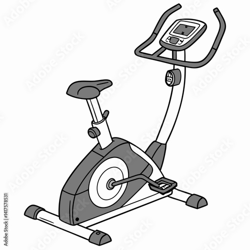 Exercise Bike Illustration For Fitness Stationary Training Cardio Workout Equipment