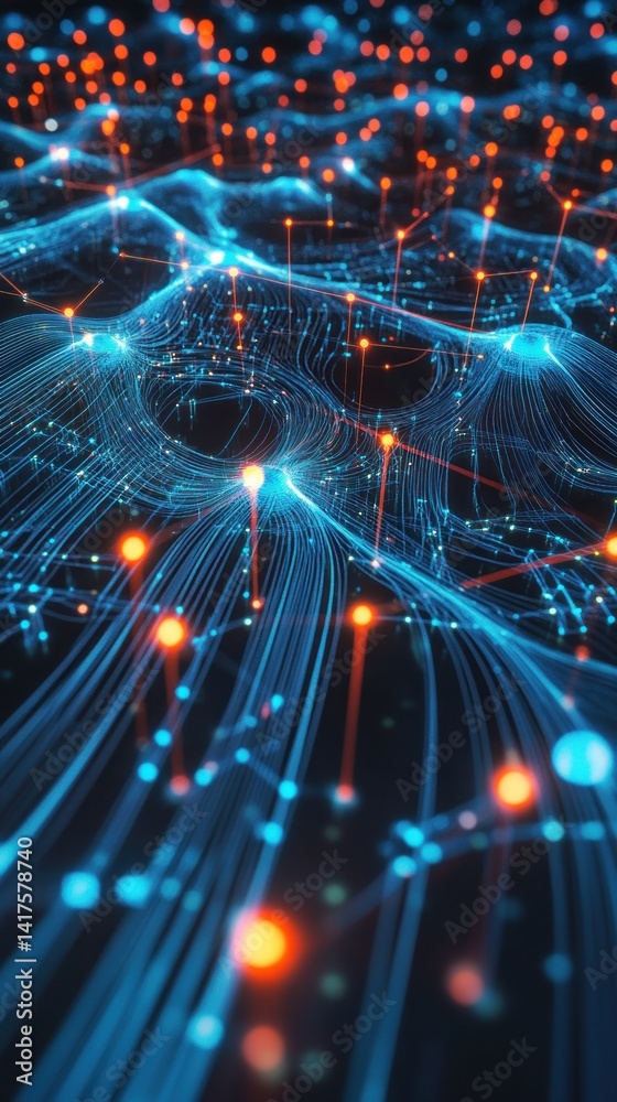 Obraz premium Abstract network of interconnected nodes (6)