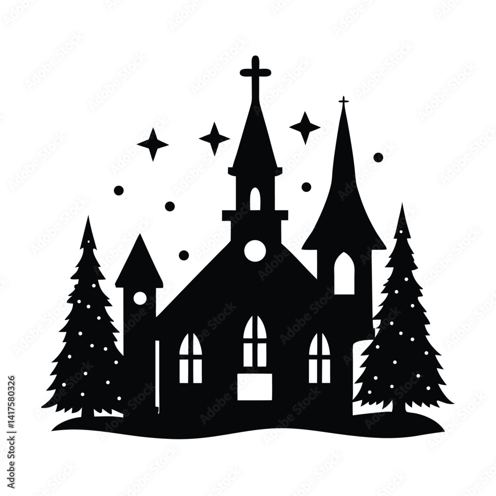 Fototapeta premium vector illustration of church