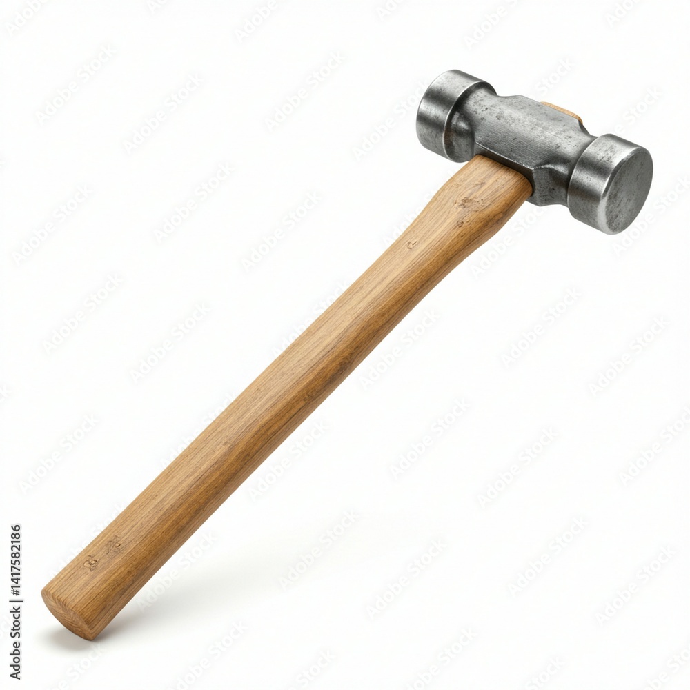 High-Angle Studio Shot of a Wood-Handled Hammer High-Angle Studio Shot of a Wood-Handled Hammer
