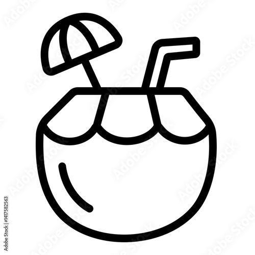 Coconut drink icon vector illustration