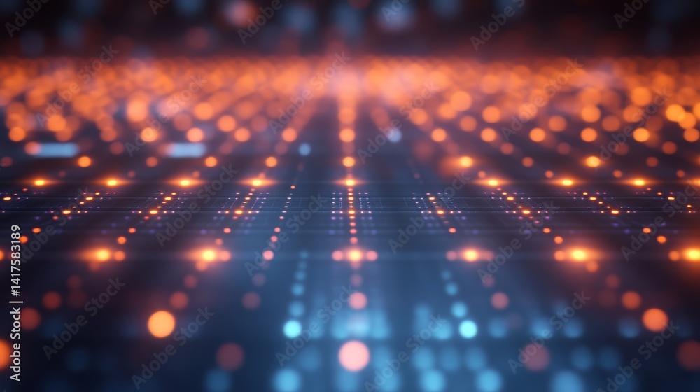 Fototapeta premium Digital light patterns abstract environment technology graphics modern viewpoint