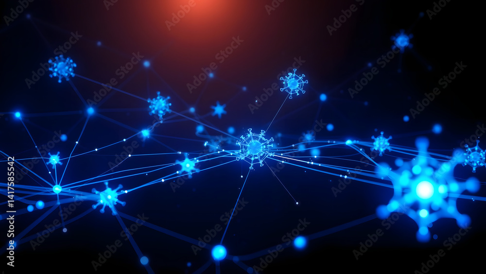 Abstract cosmic AI network with floating cobalt blue data nodes and star-like connections, dark space backdrop with subtle particle glow, 8K ultra HD quantum tech aesthetic Abstract cosmic AI network with floating cobalt blue data nodes and star-like connections, dark space backdrop with subtle particle glow, 8K ultra HD quantum tech aesthetic