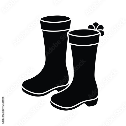 black rubber boots