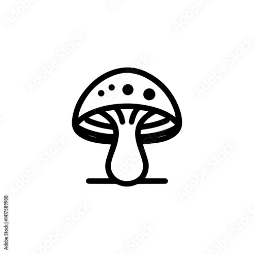 Simple Mushroom Illustration: A clean and minimalist outline of a mushroom, perfect for educational or design projects.