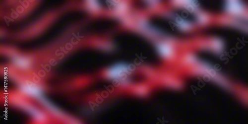 Abstract red and black soft wavy lines slowly undulating, offering significant copy space. Minimalist dark motion graphics with subtle light play, suitable for text overlay