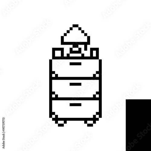 drawer with lamp pixel art