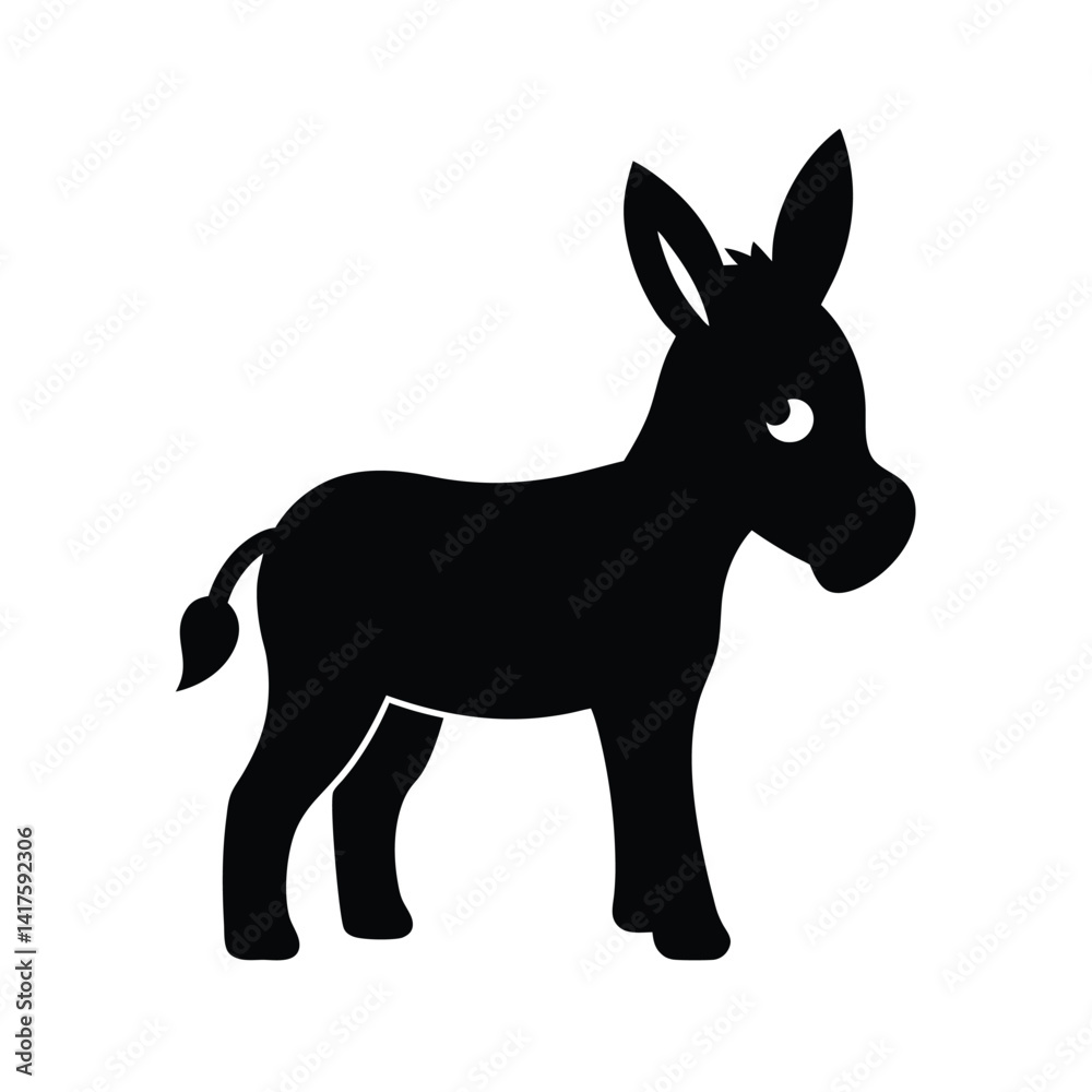 Fototapeta premium Donkey Silhouette vector illustration, Donkey Silhouette Bundle
