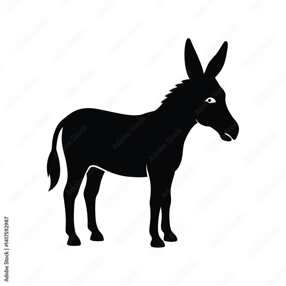 Obraz premium Donkey Silhouette vector illustration, Donkey Silhouette Bundle