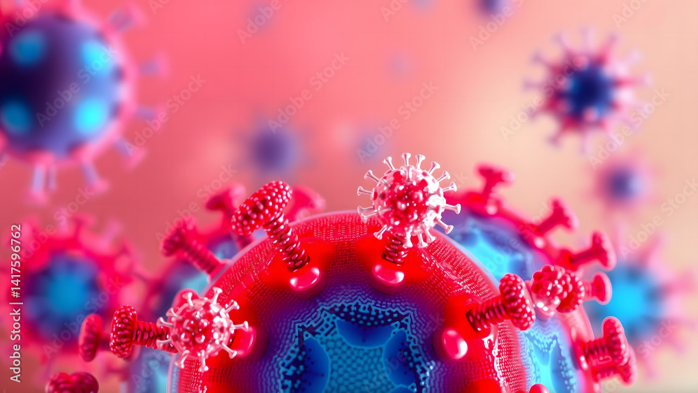 Pathogen-sensing nanobots in medical white/alert red, dual civilian health/military defense display