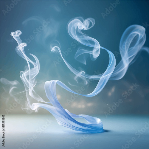 blue smoke on white background