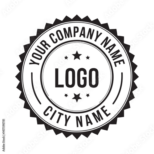 Blank Company Logo Template with City Name and Stars