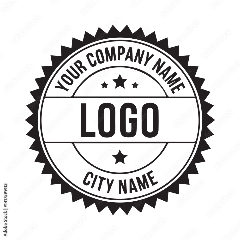 Blank Company Logo Template with City Name and Stars Blank Company Logo Template with City Name and Stars