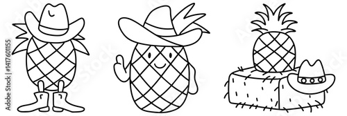 Pineapples dressed as cowboys bring fun and whimsical vibe to any setting