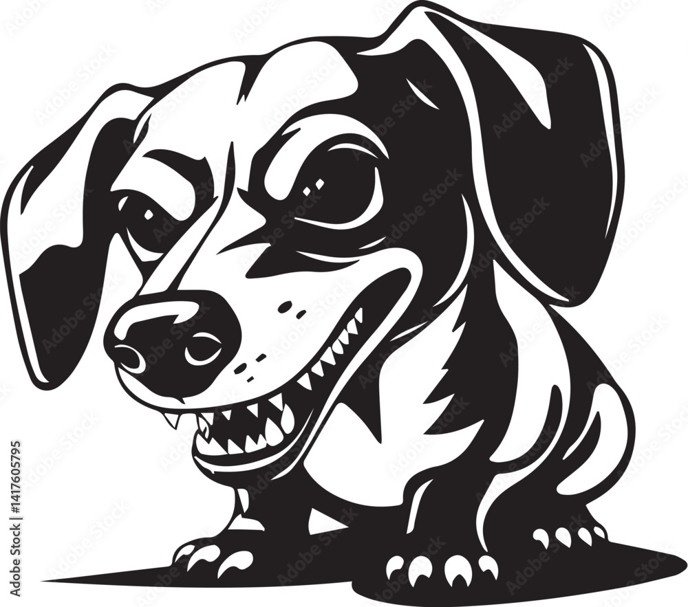 Fototapeta premium A dachshund dog. Hand drawn vector illustration