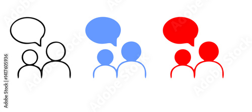 Speaking icon set. Communication icons collection. Containing discussion, speech bubble, talking, consultation and conversation icon vector illustration.
