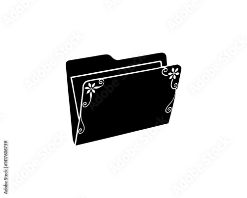 creative details File folder icon Vector Illustration 