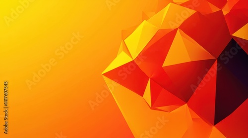 Vibrant Abstract Background with Geometric Shapes in Bright Yellow and Red Tones for Dynamic Design Projects