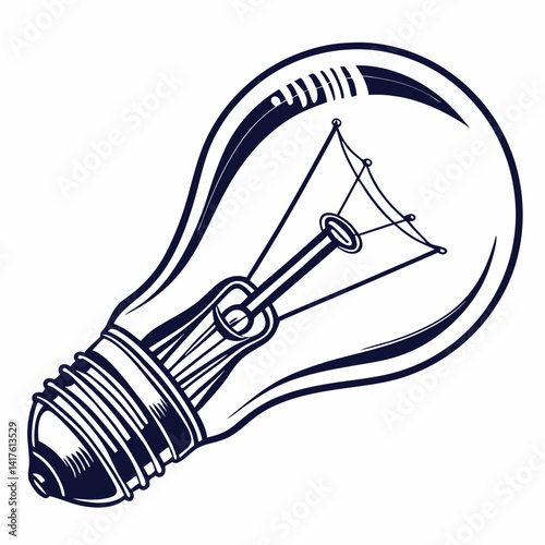 silhouette light bulb with filaments