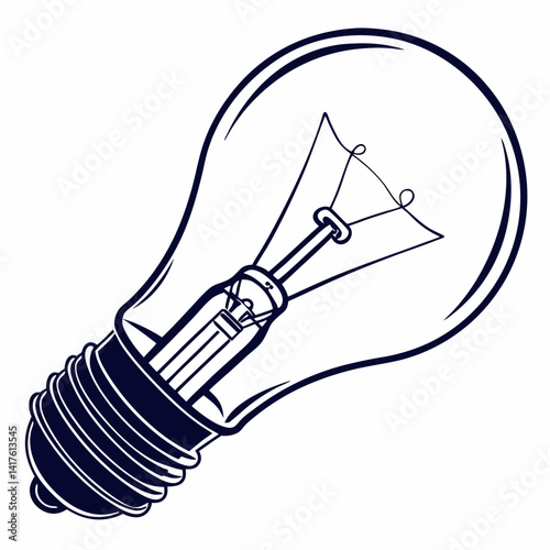 silhouette light bulb with filaments