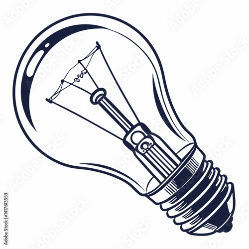 silhouette light bulb with filaments