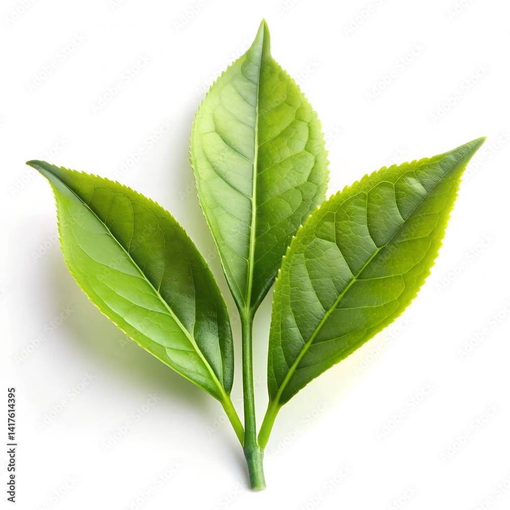 Obraz premium tea leaf isolated on background on white background