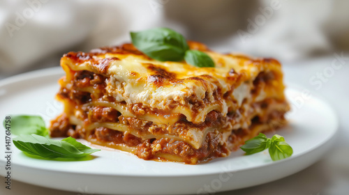 Lasagna delicious and cheesy with ground meat