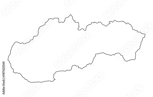  slovakia map black outline