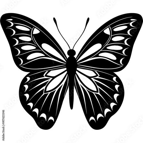 Butterfly Sigh Vector – Elegant Minimalist Insect Clipart for Digital Art & Design

