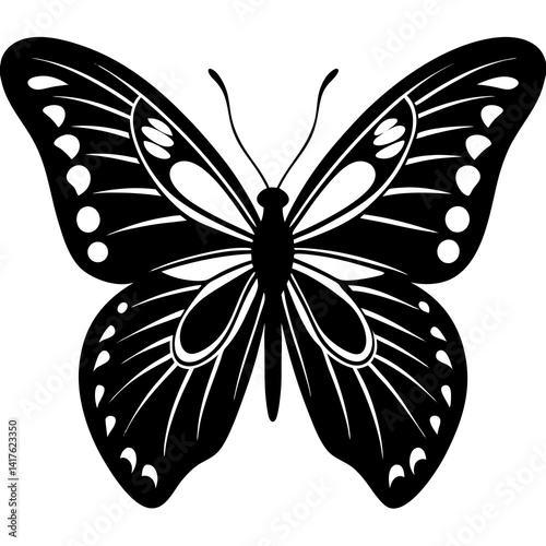 Butterfly Sigh Vector – Elegant Minimalist Insect Clipart for Digital Art & Design

