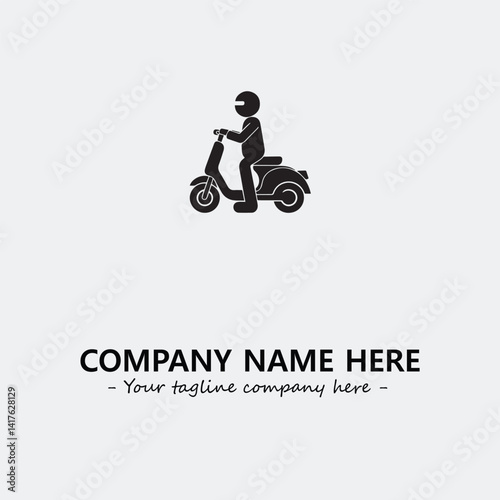 Scooter silhouette illustration black and white for logo company vector image
