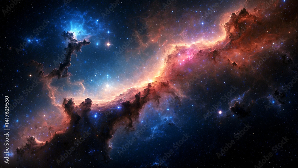 Stunning ai generated nebula in outer space Stunning ai generated nebula in outer space