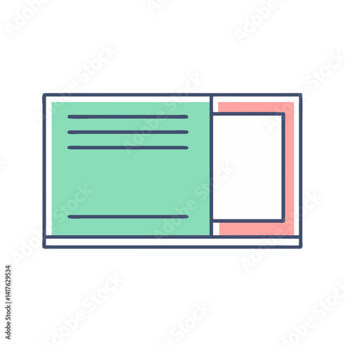 Modern website template with pastel colors and two column layout