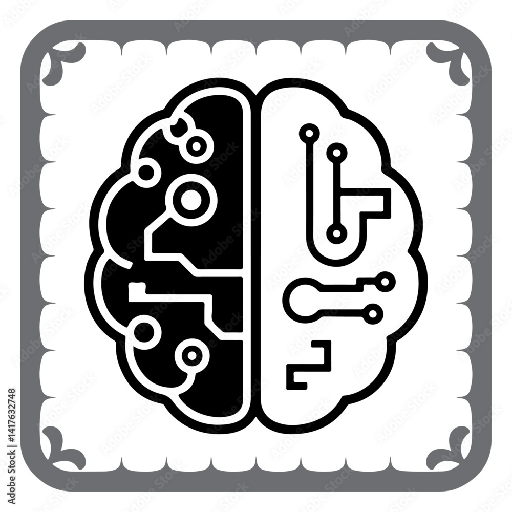 Smart Circuit Brain Graphic Smart Circuit Brain Graphic