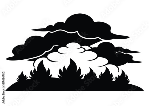 Cloudy Overcast Sky in Black and White Style